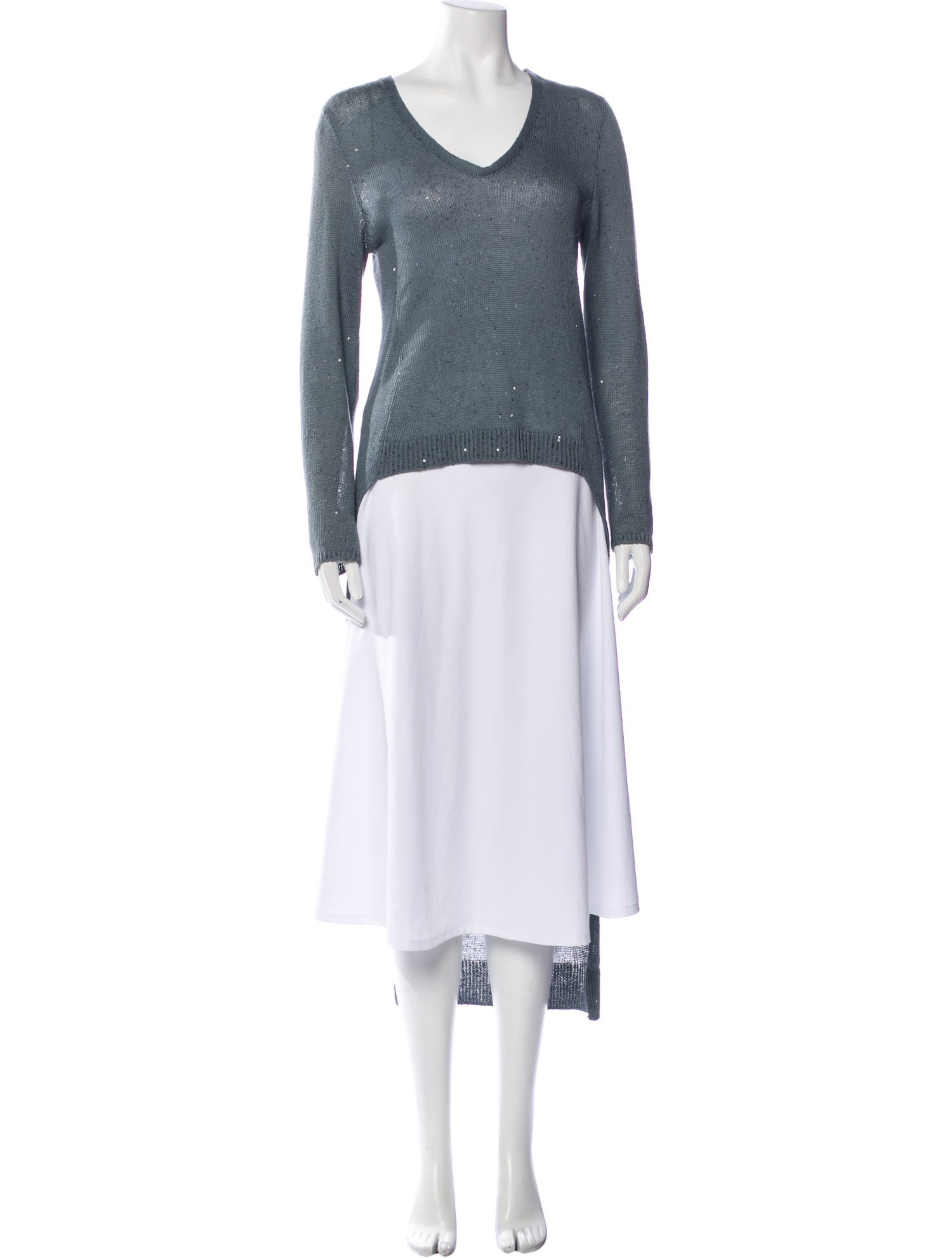 Brunello Cucinelli Linen V-Neck Sweater