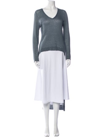 Brunello Cucinelli Linen V-Neck Sweater