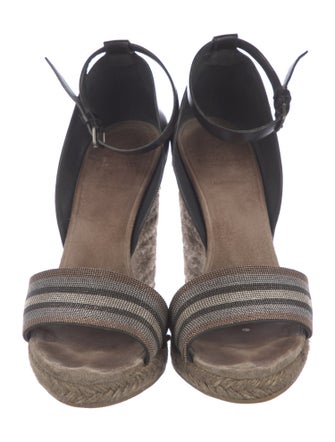 Brunello Cucinelli Leather Printed Espadrilles
