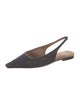 Brunello Cucinelli Denim Beaded Accents Slingback Flats