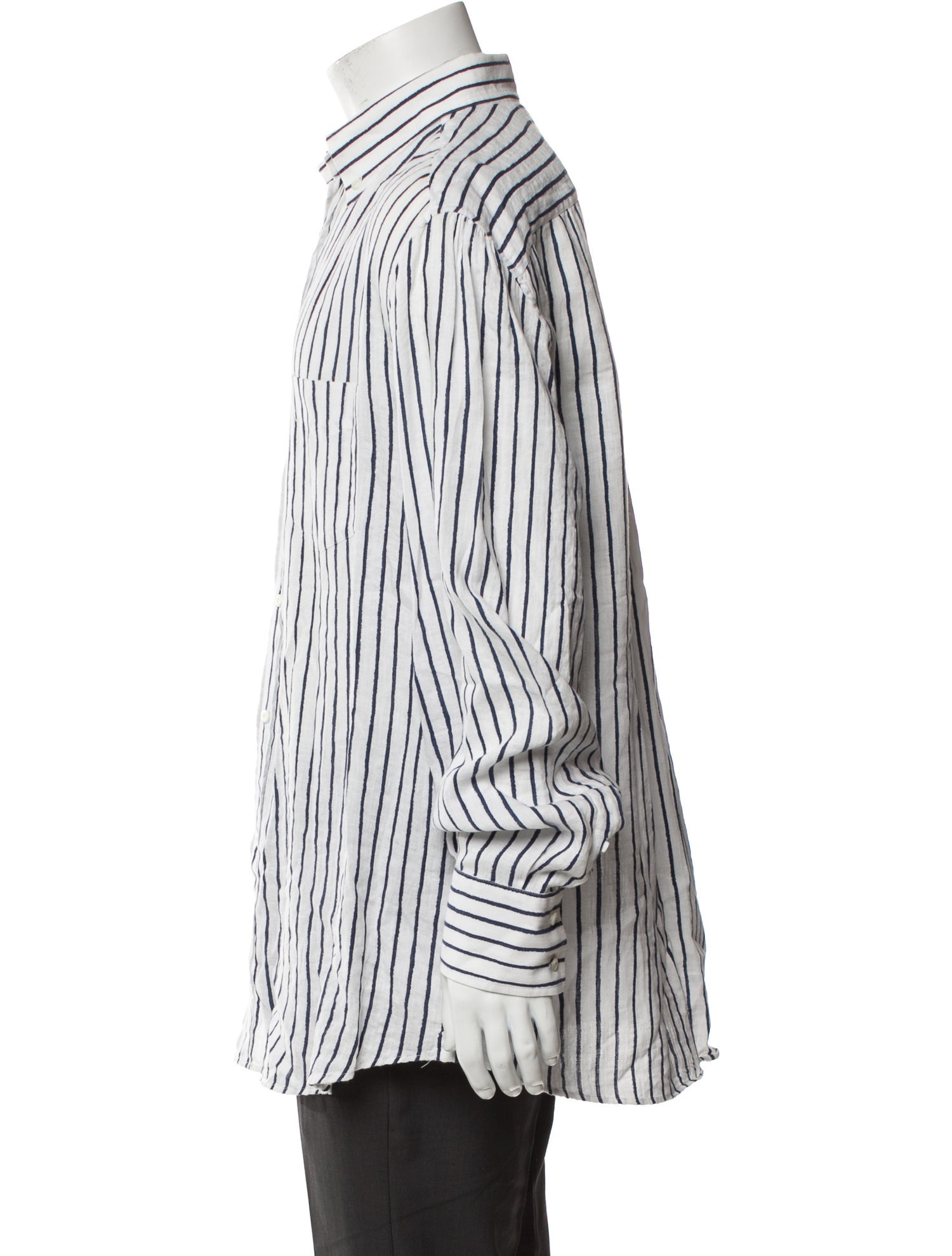 Brunello Cucinelli Linen Striped Dress Shirt