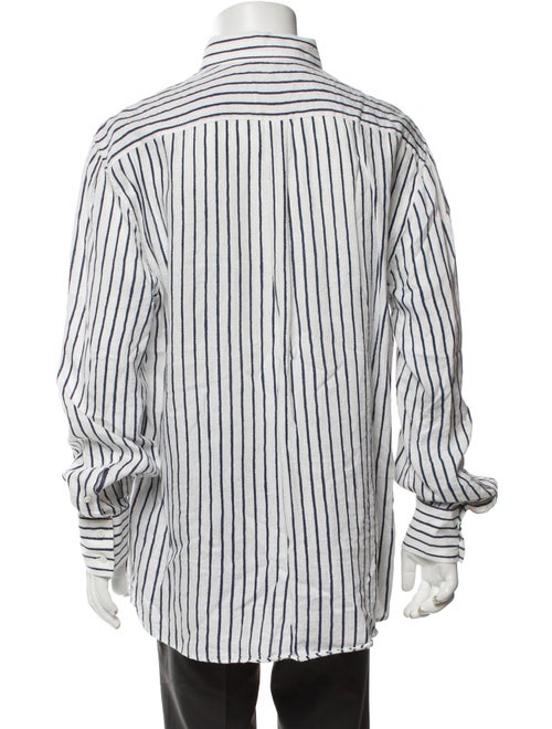 Brunello Cucinelli Linen Striped Dress Shirt