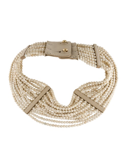 Brunello Cucinelli Leather Beaded Multistrand Necklace