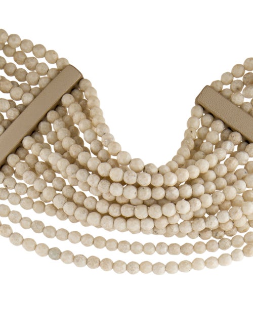 Brunello Cucinelli Leather Beaded Multistrand Necklace