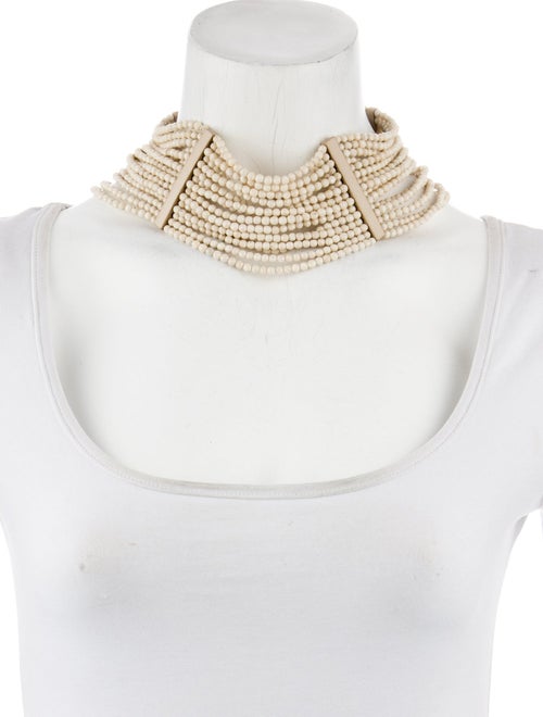 Brunello Cucinelli Leather Beaded Multistrand Necklace