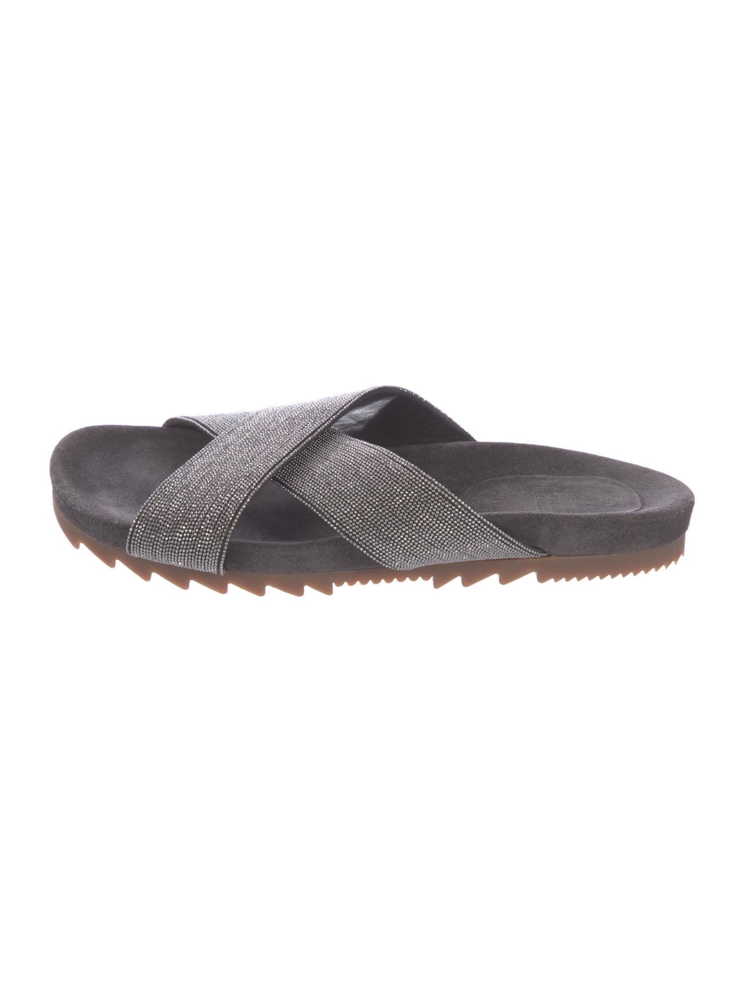 Brunello Cucinelli Monili Suede Slides