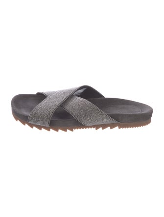 Brunello Cucinelli Monili Suede Slides