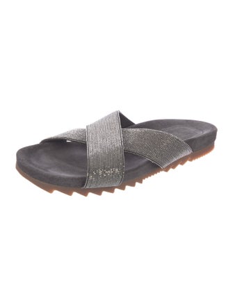 Brunello Cucinelli Monili Suede Slides