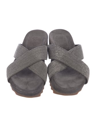 Brunello Cucinelli Monili Suede Slides