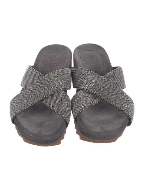Brunello Cucinelli Monili Suede Slides