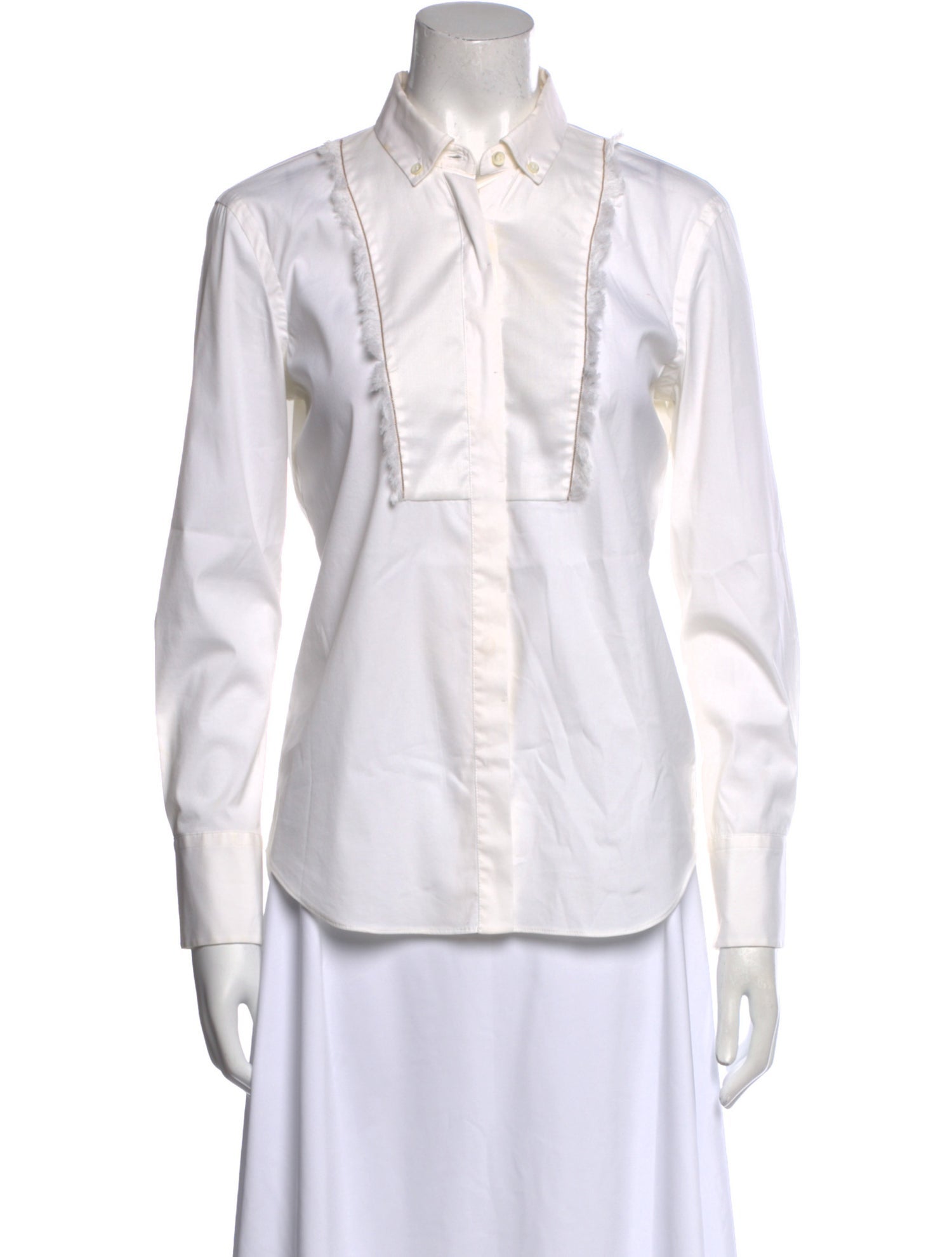 Brunello Cucinelli Long Sleeve Button-Up Top