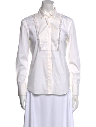 Brunello Cucinelli Long Sleeve Button-Up Top