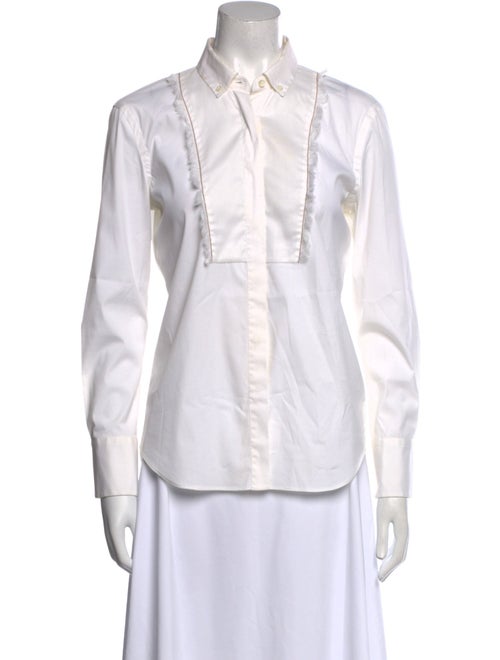 Brunello Cucinelli Long Sleeve Button-Up Top