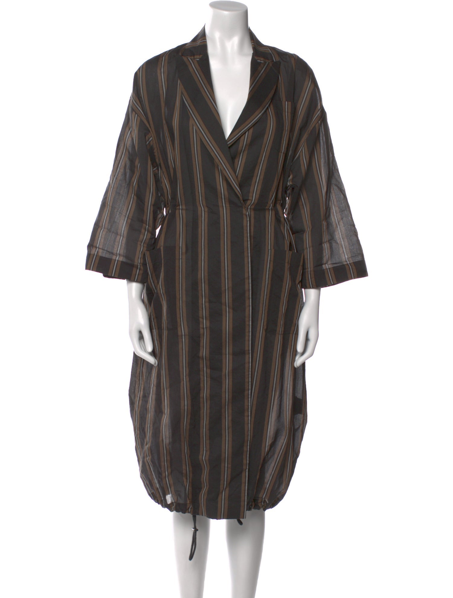 Brunello Cucinelli Striped Midi Length Dress
