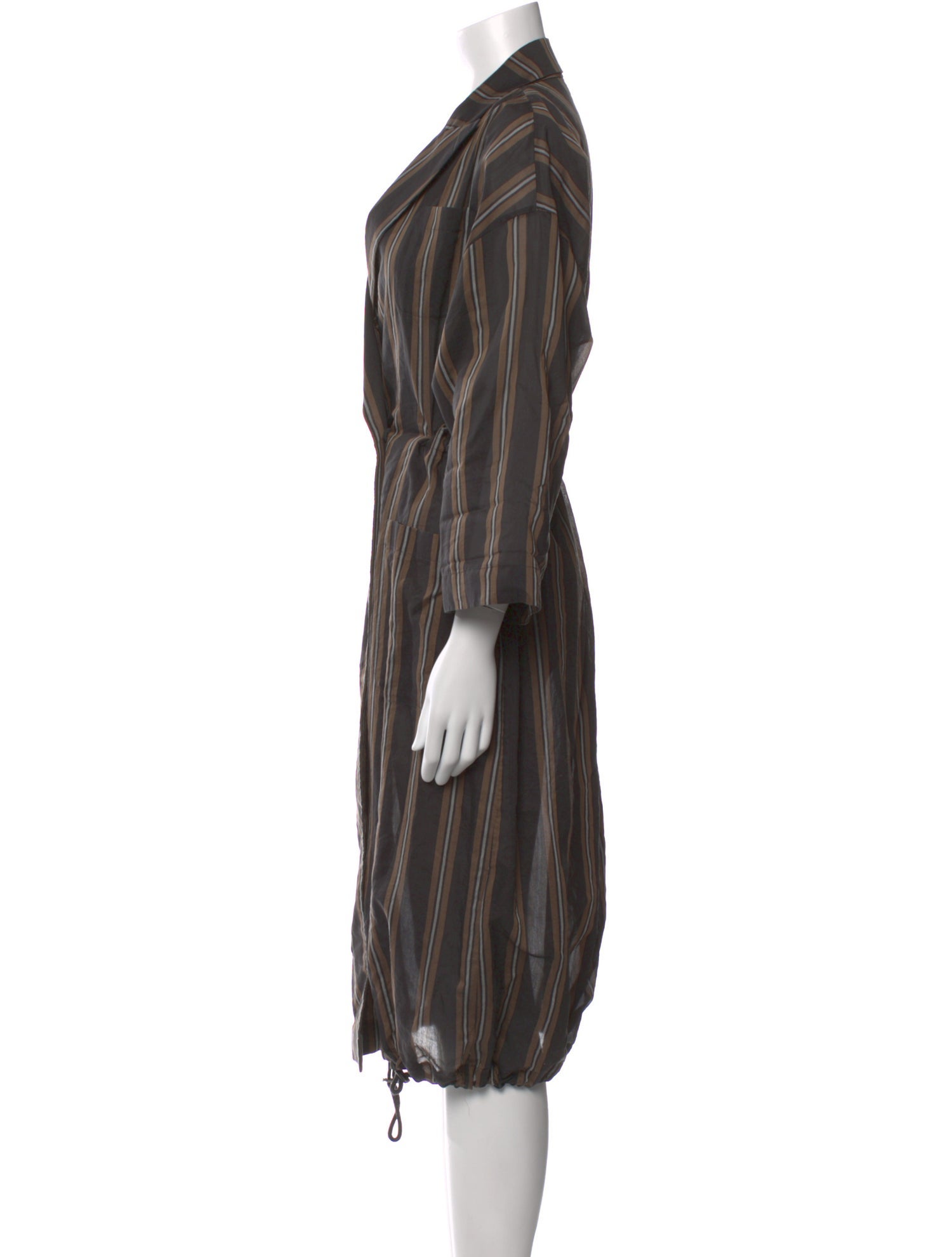Brunello Cucinelli Striped Midi Length Dress