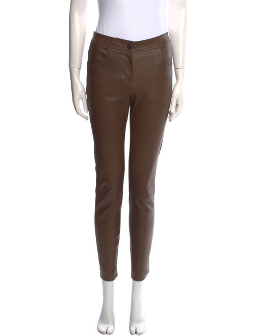 Brunello Cucinelli Leather Skinny Leg Pants