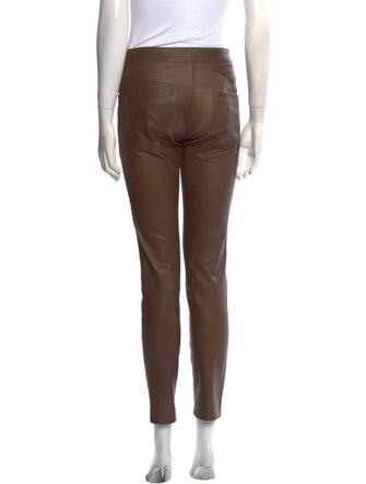 Brunello Cucinelli Leather Skinny Leg Pants