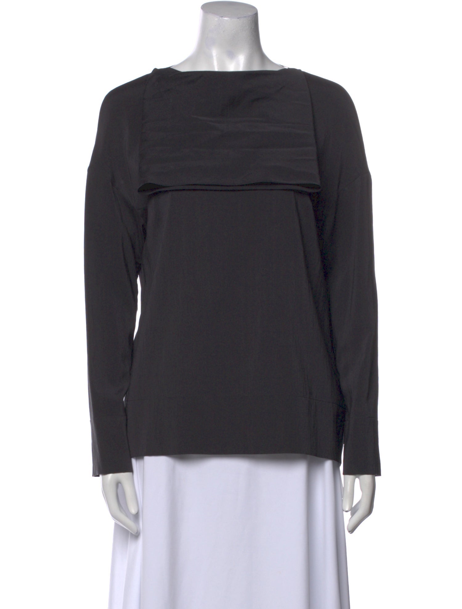 Brunello Cucinelli Silk Bateau Neckline Top