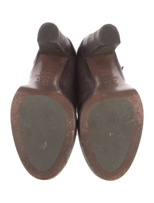 Brunello Cucinelli Leather Fur Trim Lace-Up Boots