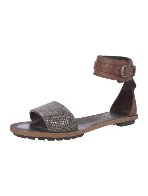 Brunello Cucinelli Monili Leather Sandals