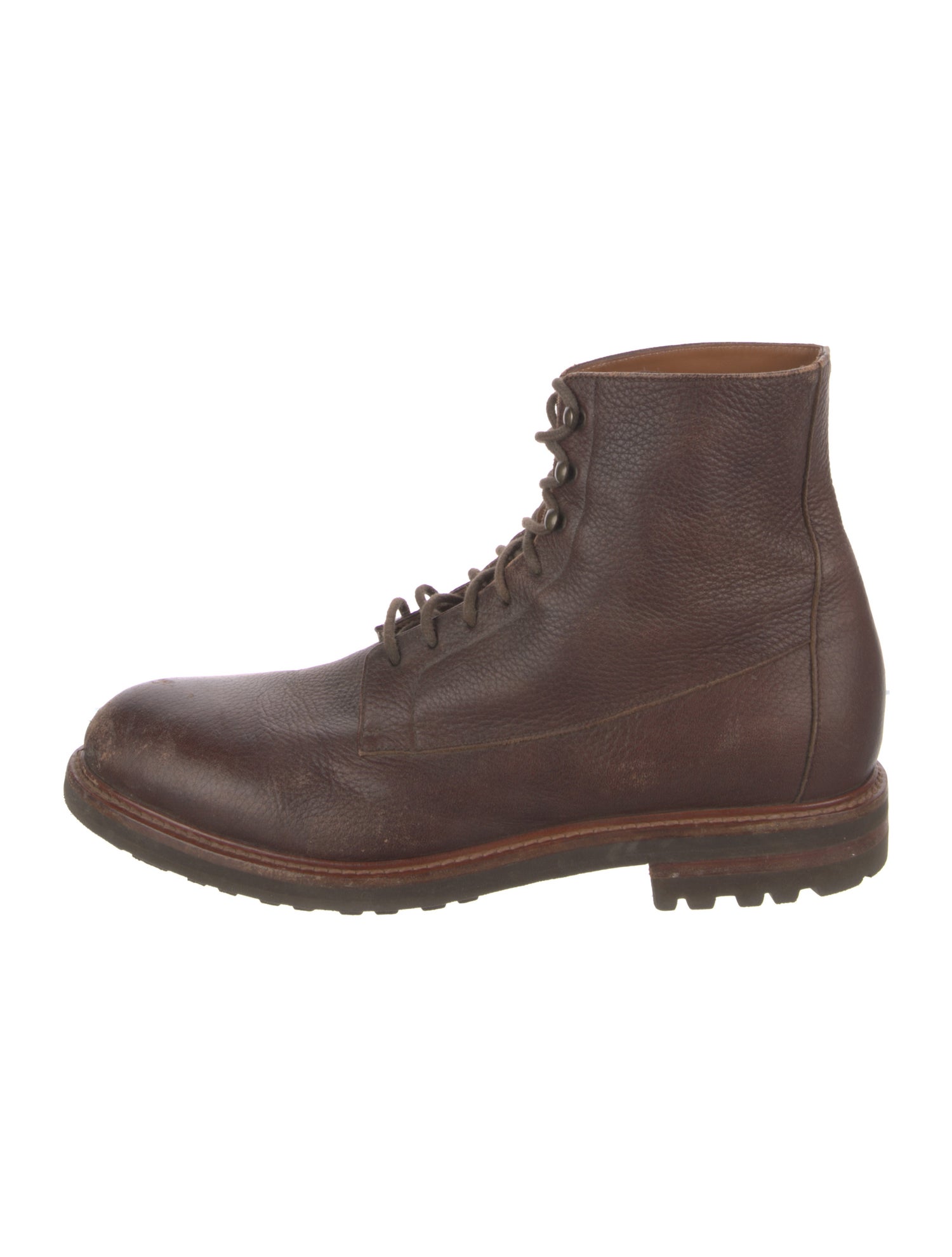 Brunello Cucinelli Leather Combat Boots