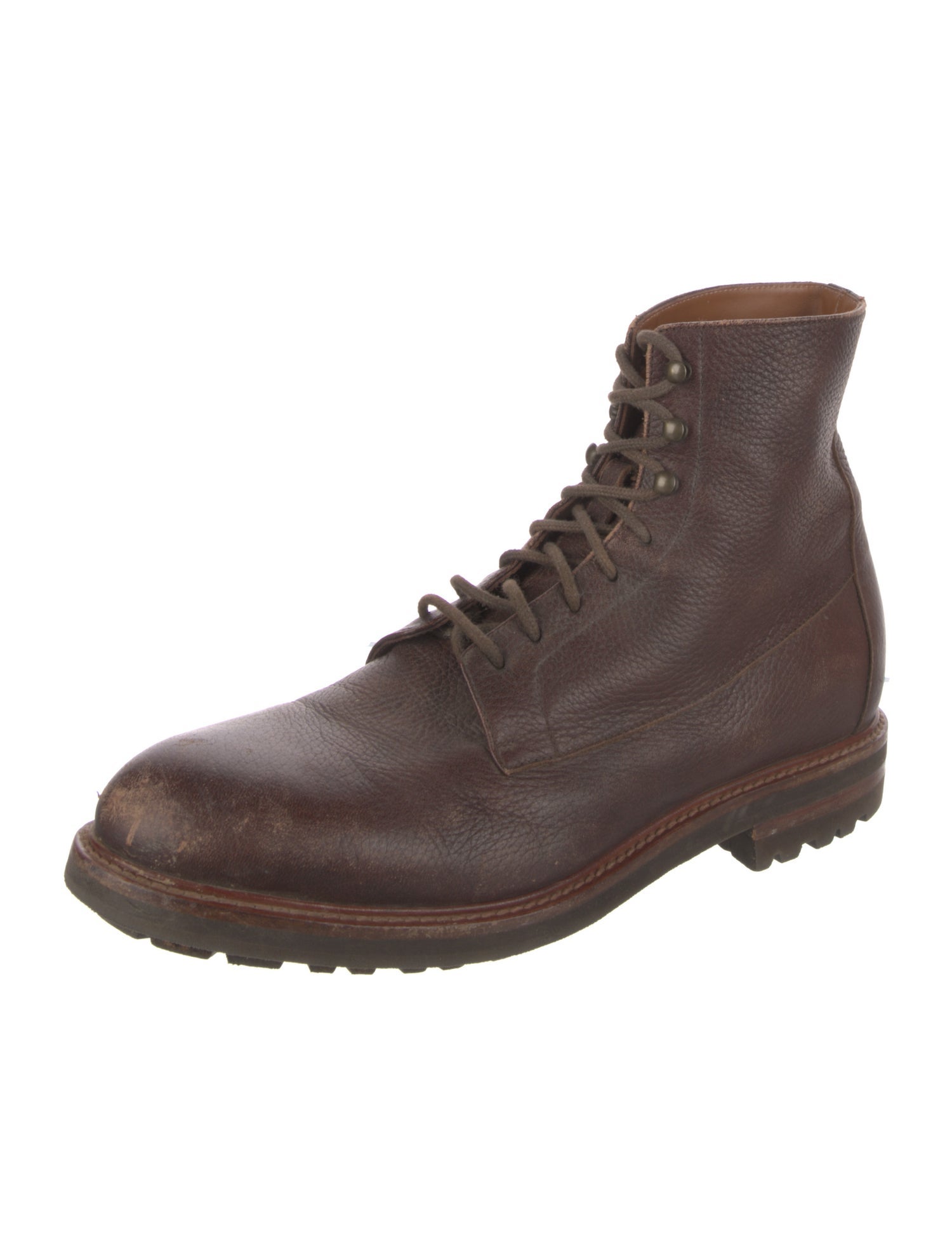 Brunello Cucinelli Leather Combat Boots