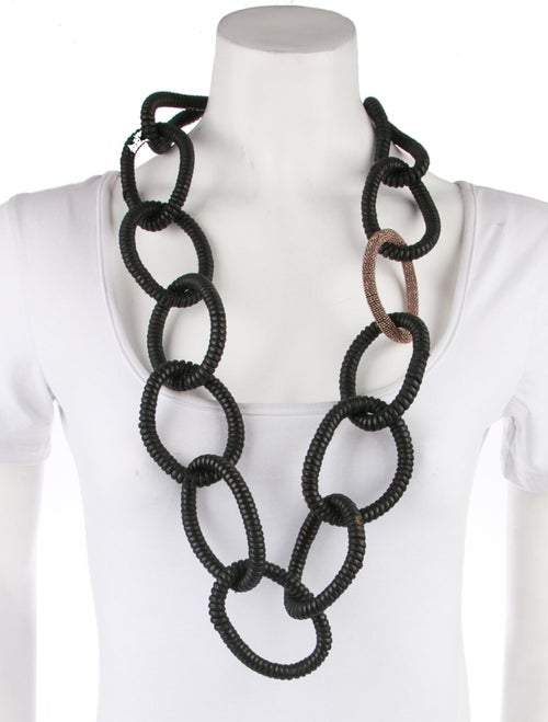 Brunello Cucinelli Leather Chain Necklace