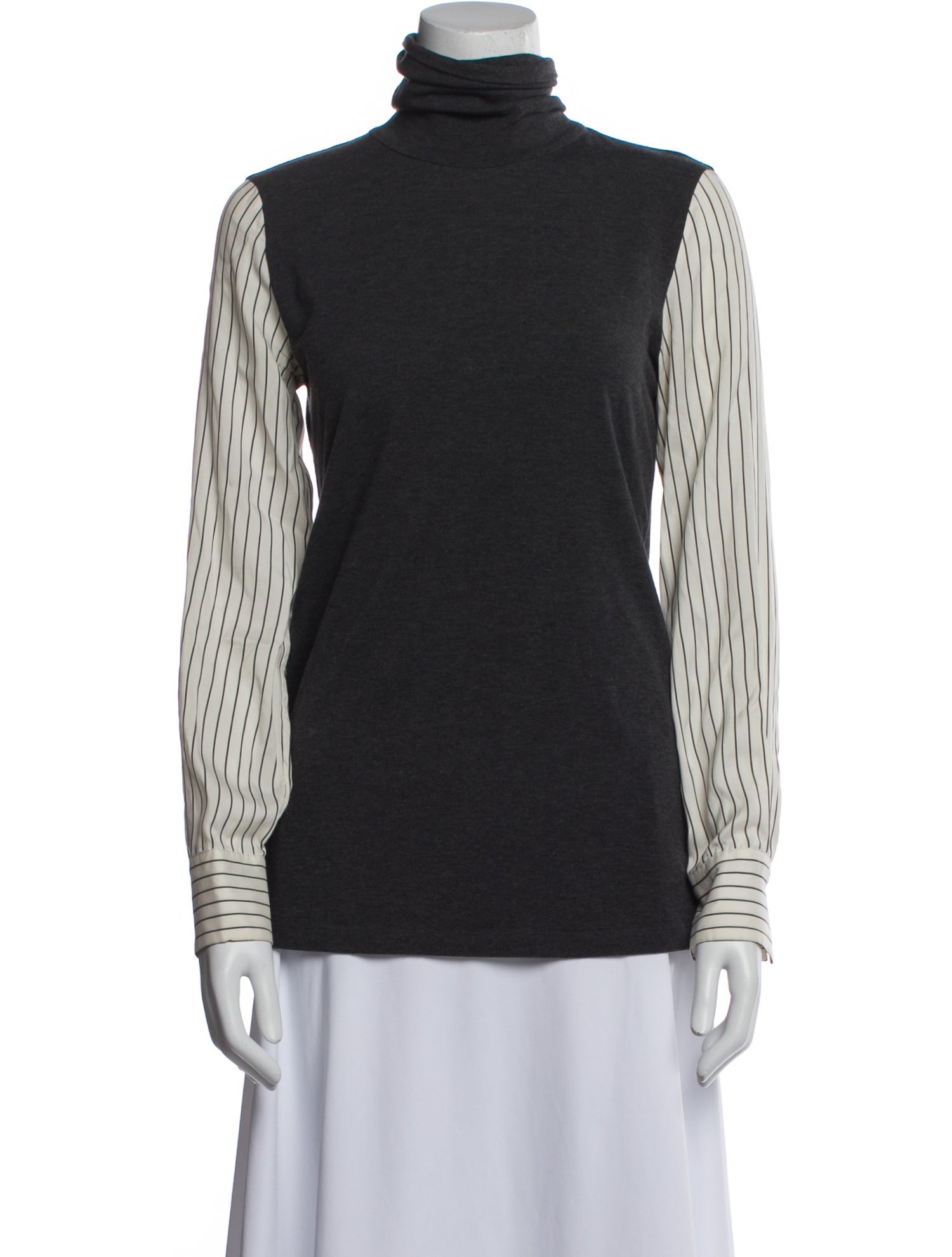 Brunello Cucinelli Striped Turtleneck Top