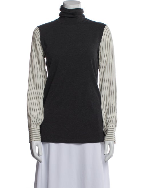 Brunello Cucinelli Striped Turtleneck Top