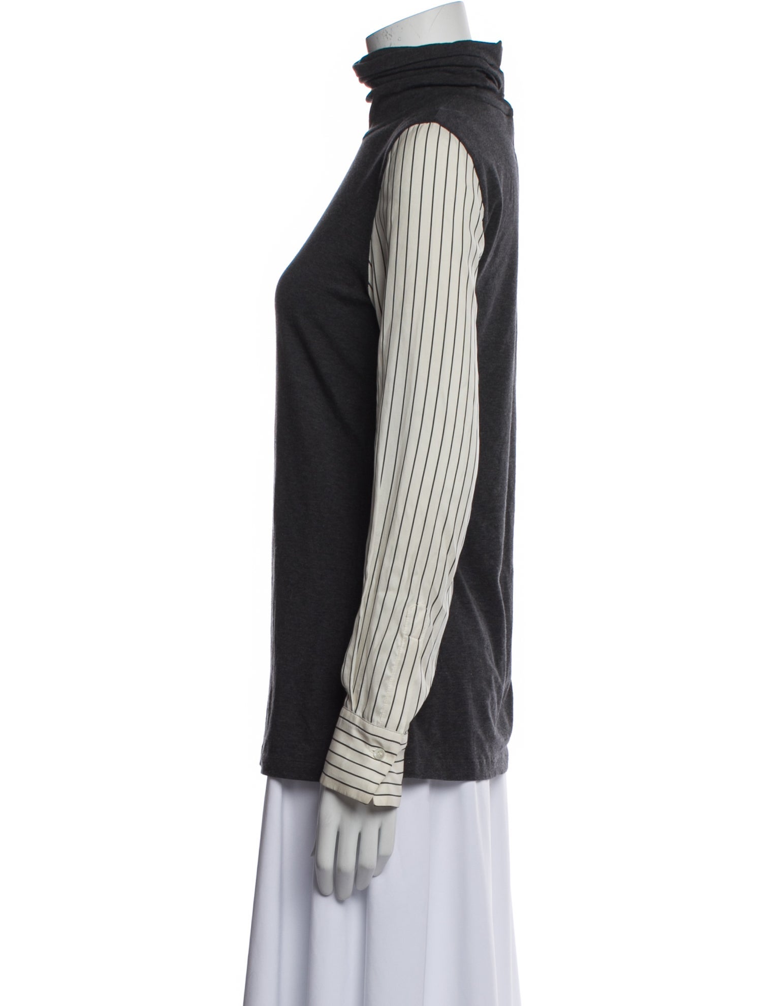 Brunello Cucinelli Striped Turtleneck Top
