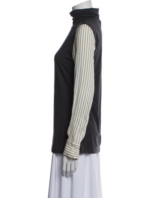 Brunello Cucinelli Striped Turtleneck Top