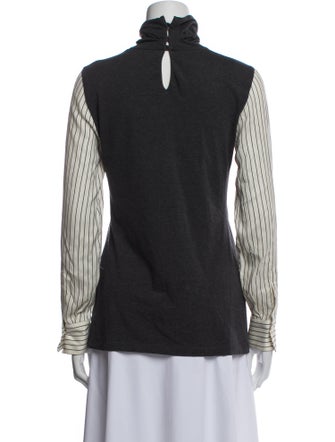 Brunello Cucinelli Striped Turtleneck Top