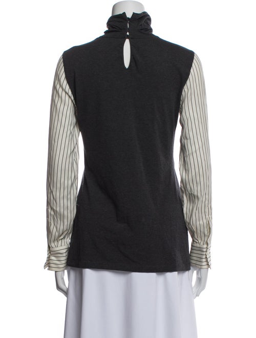 Brunello Cucinelli Striped Turtleneck Top