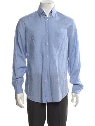 Brunello Cucinelli Striped Long Sleeve Dress Shirt