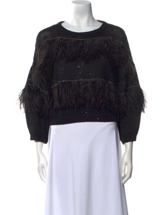 Brunello Cucinelli Printed Scoop Neck Sweater