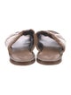 Brunello Cucinelli Embossed Leather Beaded Accents Slides