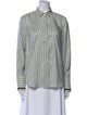 Brunello Cucinelli Silk Striped Button-Up Top