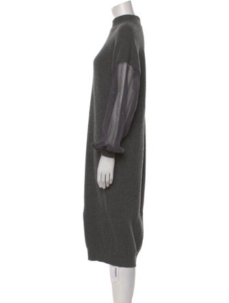 Brunello Cucinelli Cashmere Midi Length Dress