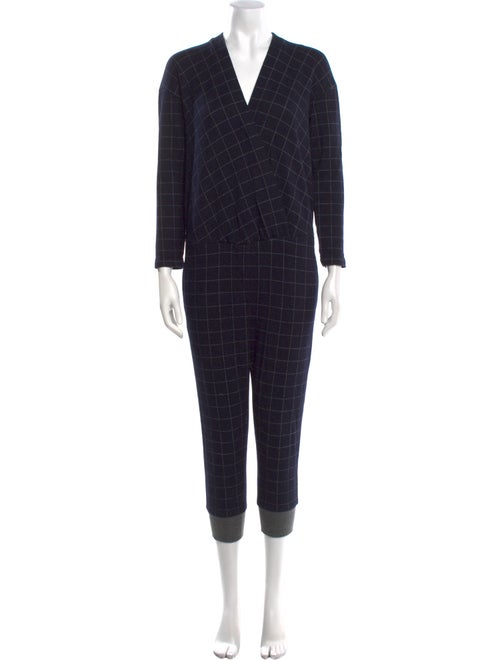 Brunello Cucinelli Virgin Wool Plaid Print Jumpsuit