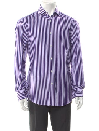 Brunello Cucinelli Striped Long Sleeve Dress Shirt