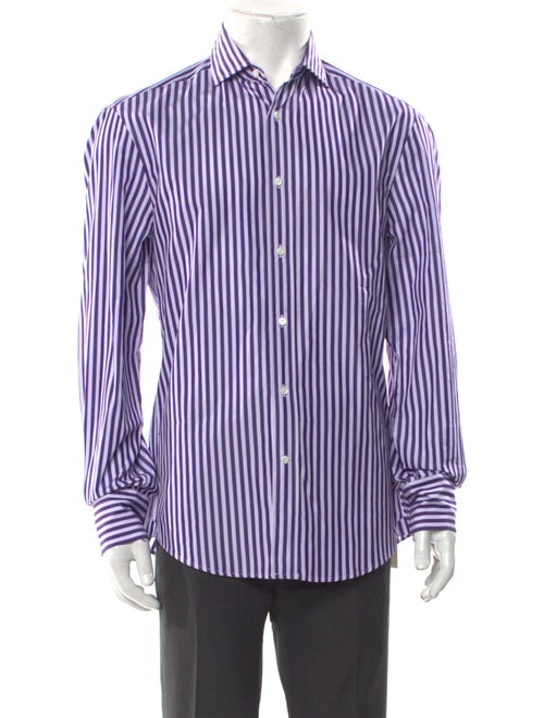 Brunello Cucinelli Striped Long Sleeve Dress Shirt
