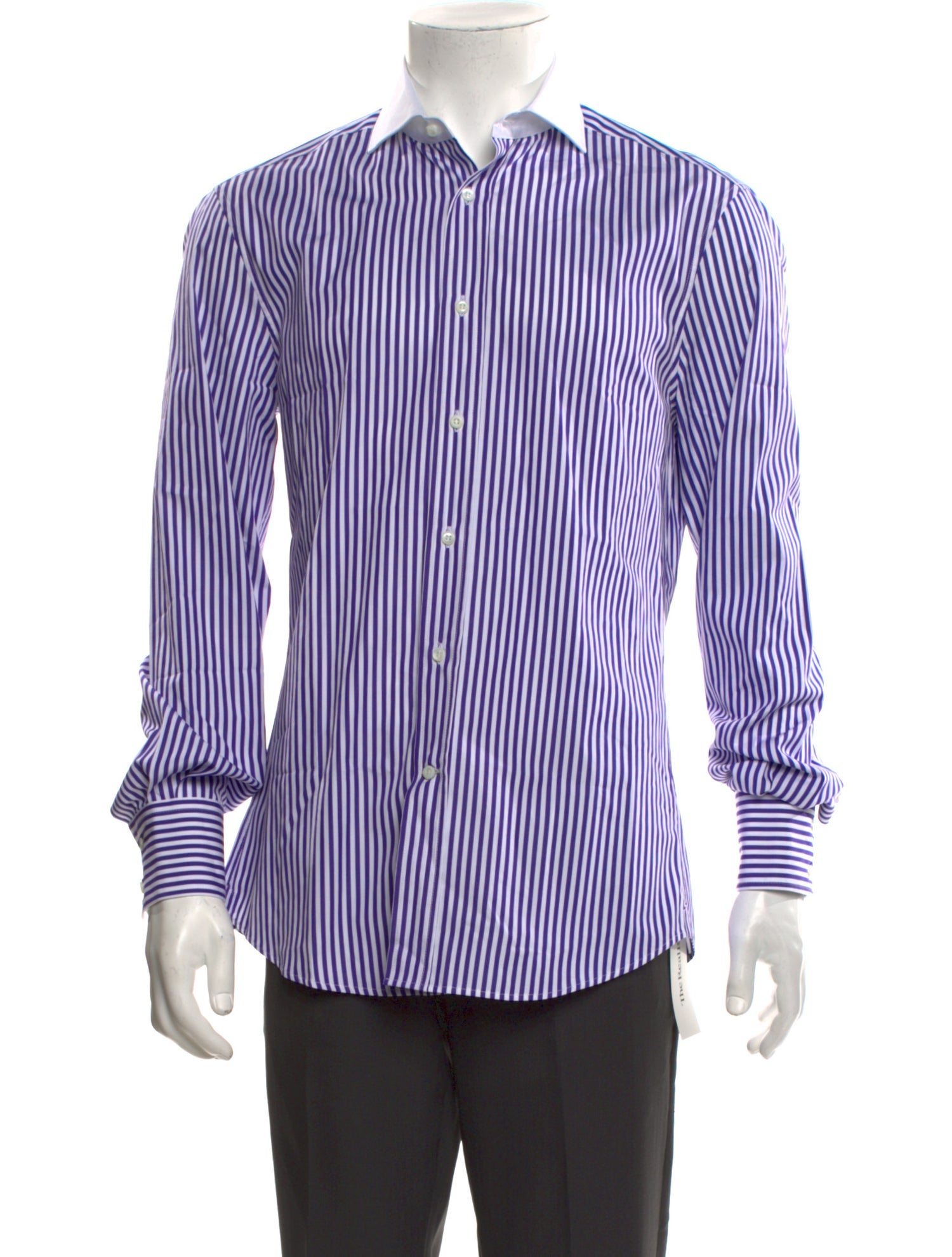 Brunello Cucinelli Striped Long Sleeve Dress Shirt