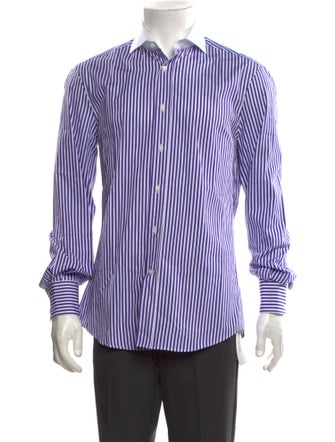 Brunello Cucinelli Striped Long Sleeve Dress Shirt