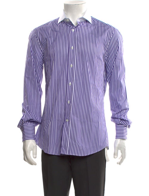 Brunello Cucinelli Striped Long Sleeve Dress Shirt