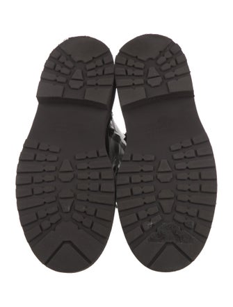 Brunello Cucinelli Leather Beaded Accents Combat Boots