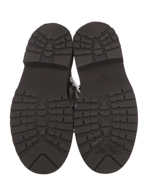 Brunello Cucinelli Leather Beaded Accents Combat Boots