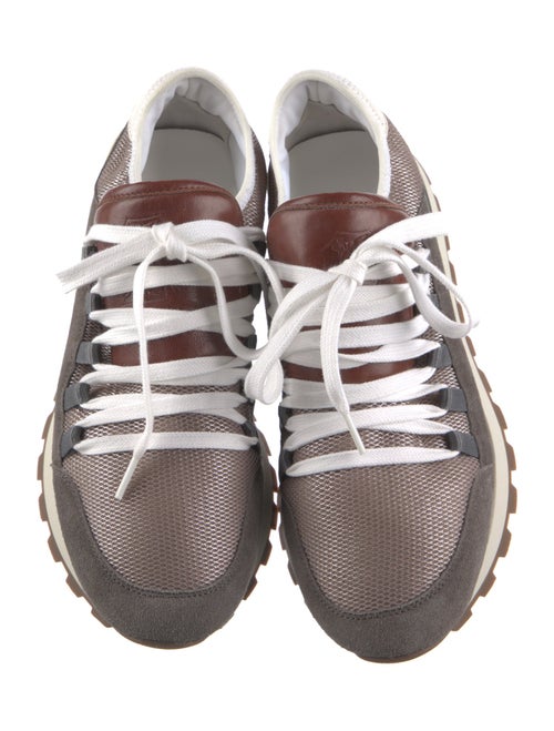 Brunello Cucinelli Suede Colorblock Pattern Sneakers
