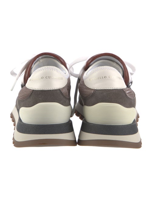 Brunello Cucinelli Suede Colorblock Pattern Sneakers