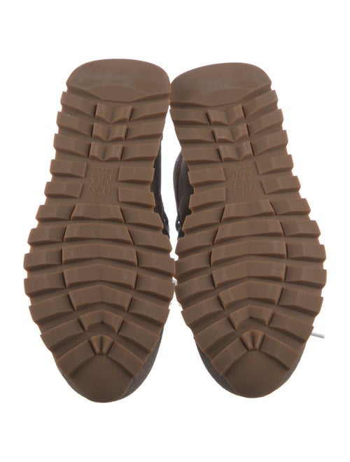 Brunello Cucinelli Suede Colorblock Pattern Sneakers