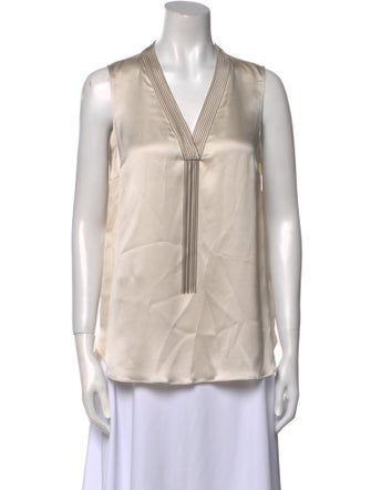 Brunello Cucinelli Silk V-Neck Blouse